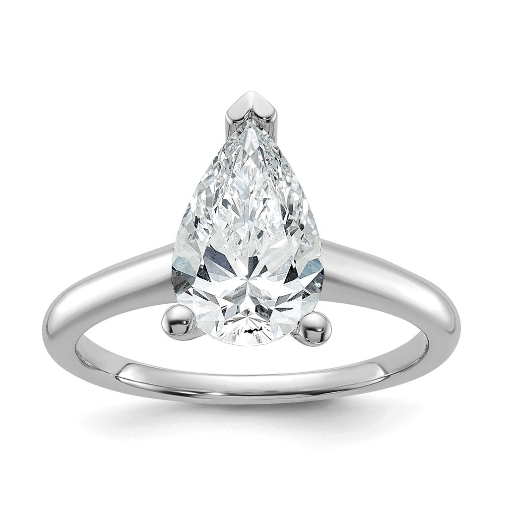 10K Two Tone Gold 1ct Lab Grown Diamond VS+ F+ Pear Solitaire Complete Engagement Ring Size 5 – Elegant Jewelry Gift for Birthday, Anniversary, Engagement, Wedding