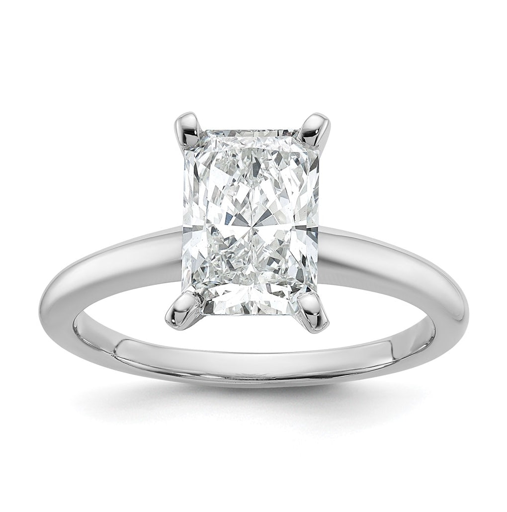 10K Two Tone Gold 1ct Lab Grown Diamond VS+ F+ Radiant Solitaire Complete Engagement Ring Size 5 – Elegant Jewelry Gift for Birthday, Anniversary, Engagement, Wedding