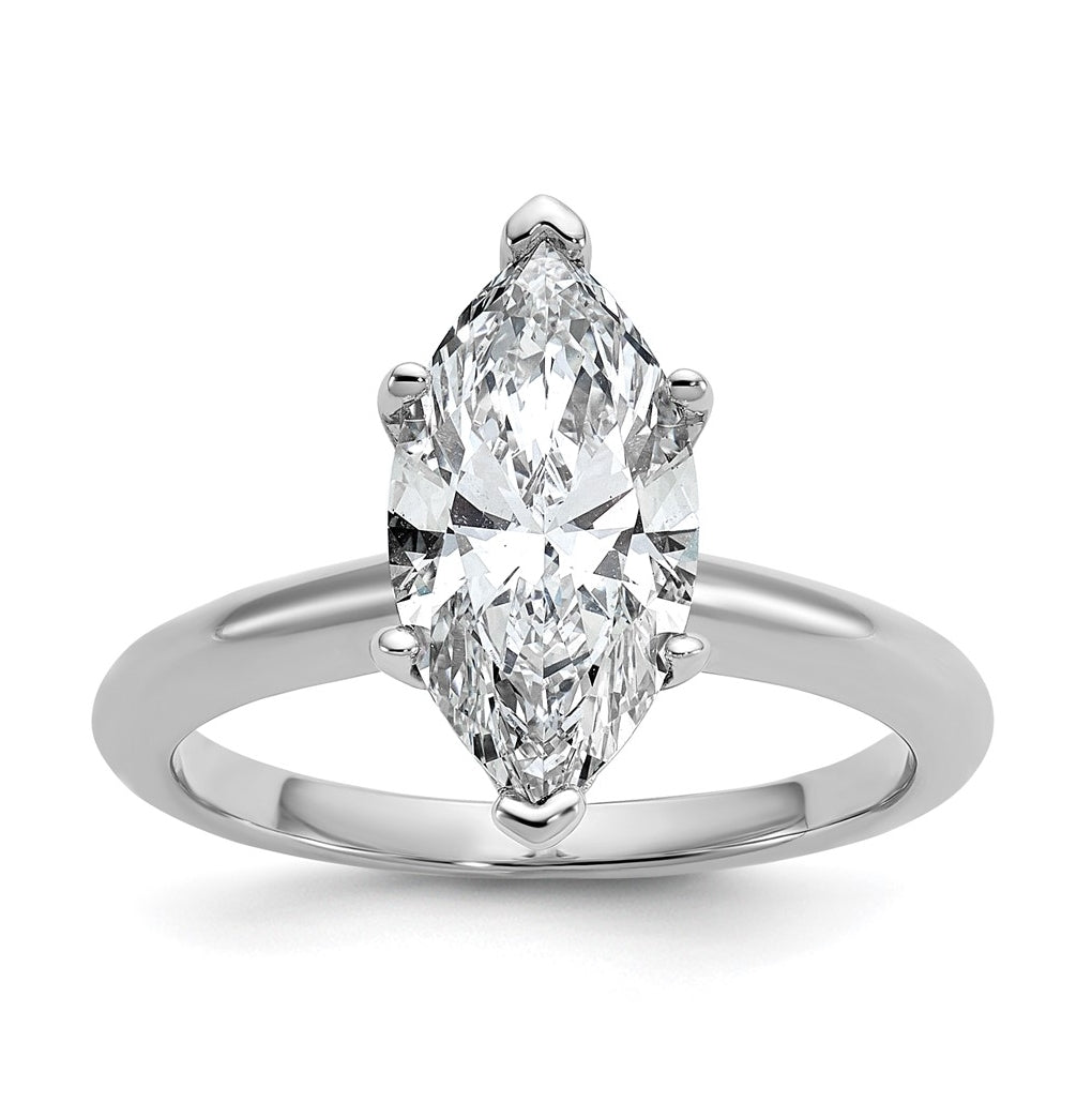 10K Two Tone Gold 1ct Lab Grown Diamond VS+ F+ Marquise Solitaire Complete Engagement Ring Size 5 – Elegant Jewelry Gift for Birthday, Anniversary, Engagement, Wedding