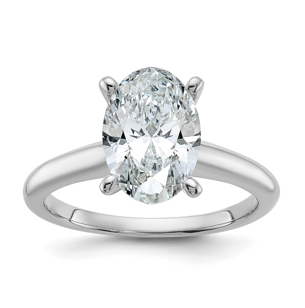 10K Two Tone Gold 1/2ct Lab Grown Diamond VS+ F+ Oval Complete Solitaire Engagement Ring Size 5 – Elegant Jewelry Gift for Birthday, Anniversary, Engagement, Wedding