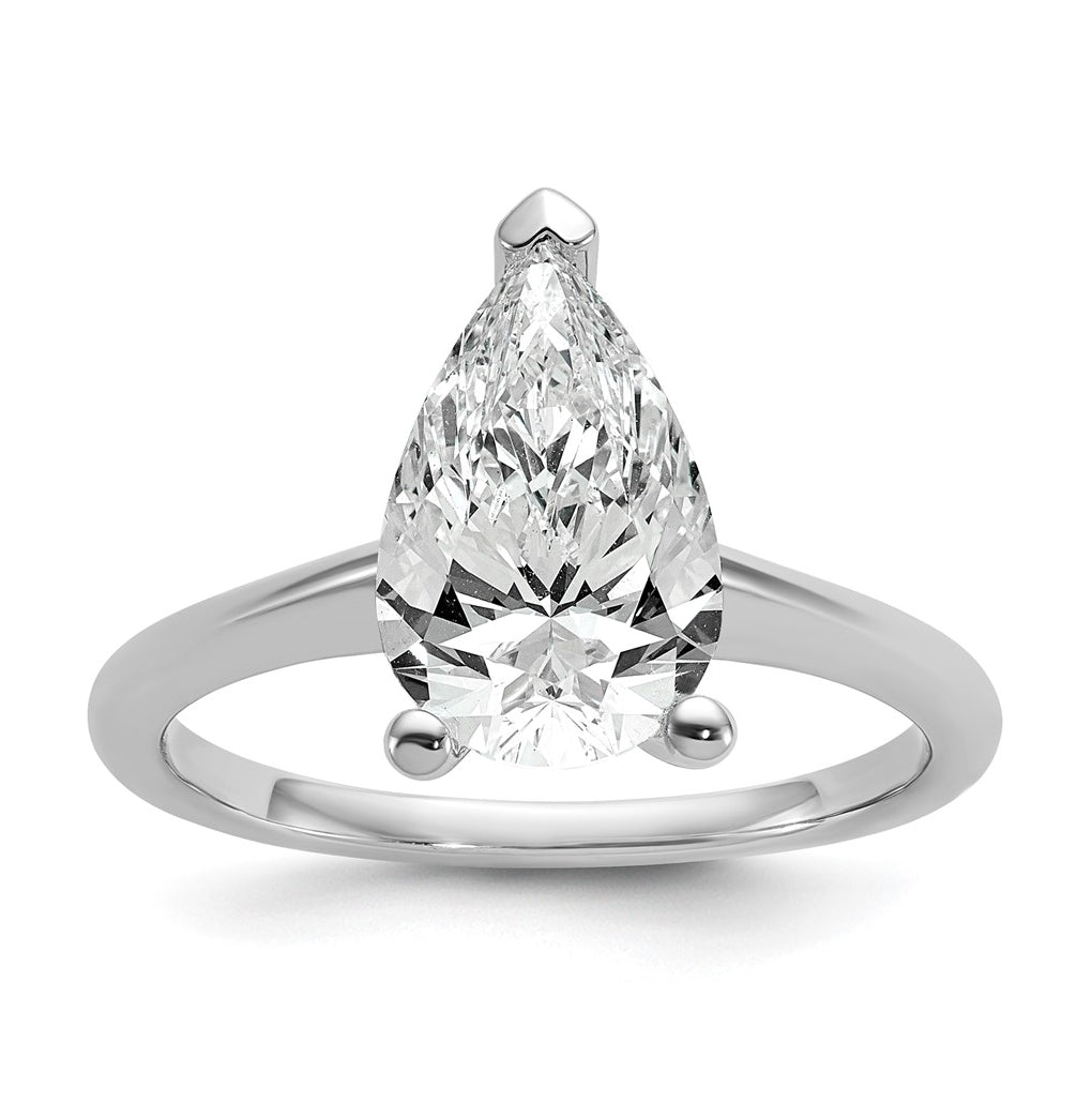 10K Two Tone Gold 1ct Lab Grown Diamond VS+ F+ Pear Solitaire Complete Engagement Ring Size 5 – Elegant Jewelry Gift for Birthday, Anniversary, Engagement, Wedding