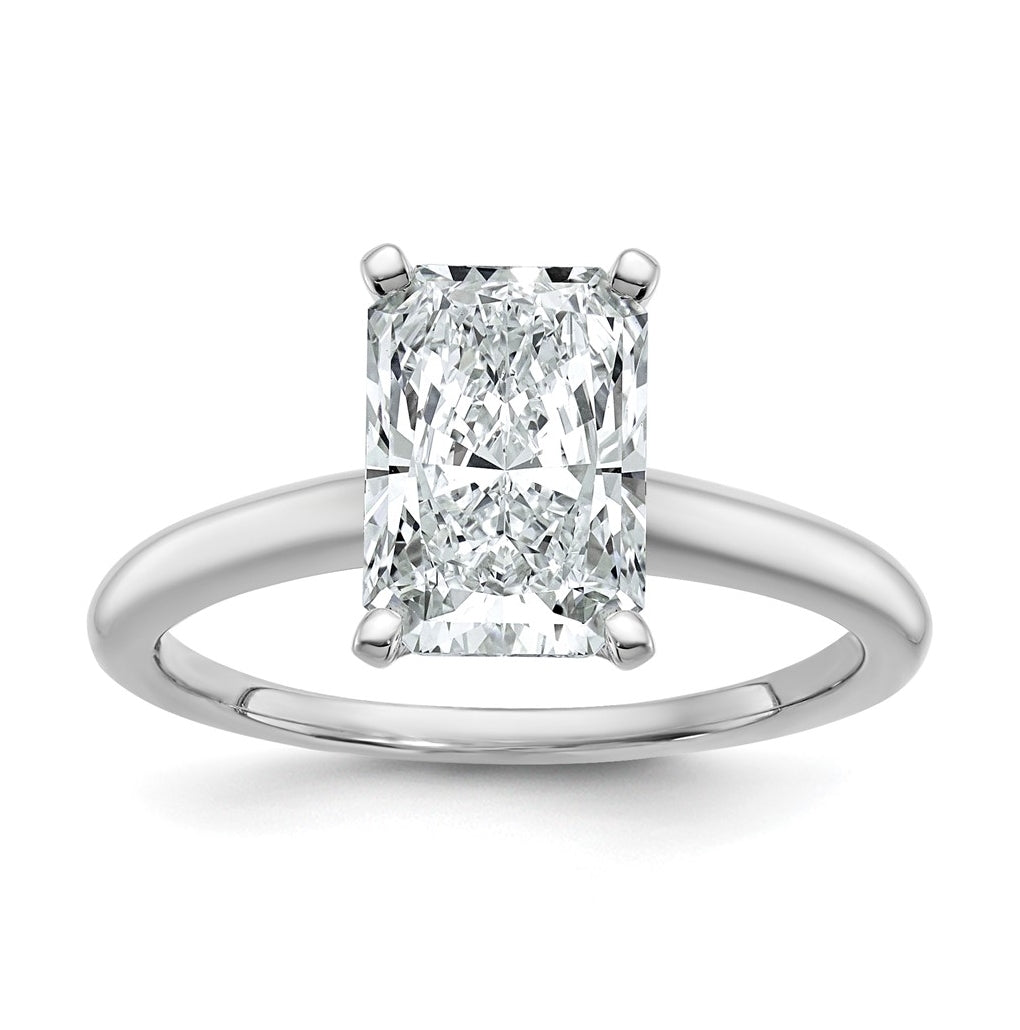 10K Two Tone Gold 1ct Lab Grown Diamond VS+ F+ Radiant Solitaire Complete Engagement Ring Size 5 – Elegant Jewelry Gift for Birthday, Anniversary, Engagement, Wedding