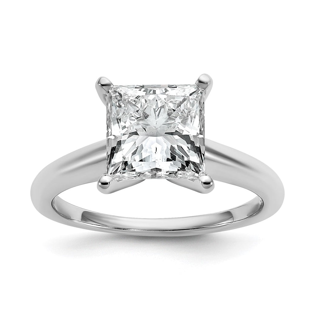 10K Two Tone Gold 1/2ct Lab Grown Diamond VS+ F+ Princess Complete Solitaire Engagement Ring Size 5 – Elegant Jewelry Gift for Birthday, Anniversary, Engagement, Wedding