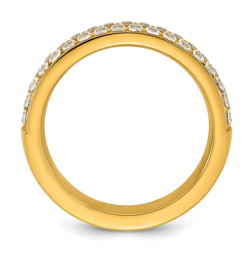 Stainless Steel Polished Yellow IP-plated 4mm Cubic Zirconia Ring Size 10 – Elegant Jewelry Gift for Birthday, Anniversary, Engagement, Wedding
