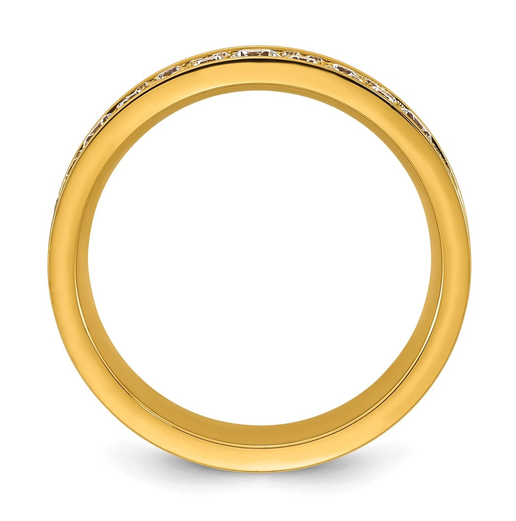 Stainless Steel Polished Yellow IP-plated Cubic Zirconia 4.5mm Ring Size 10 – Elegant Jewelry Gift for Birthday, Anniversary, Engagement, Wedding