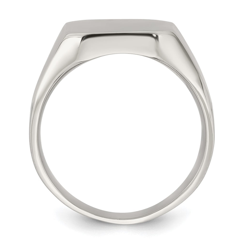 Stainless Steel Polished Signet Ring Size 10 – Elegant Jewelry Gift for Birthday, Anniversary, Engagement, Wedding
