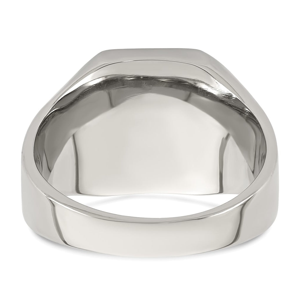 Stainless Steel Polished Signet Ring Size 10 – Elegant Jewelry Gift for Birthday, Anniversary, Engagement, Wedding