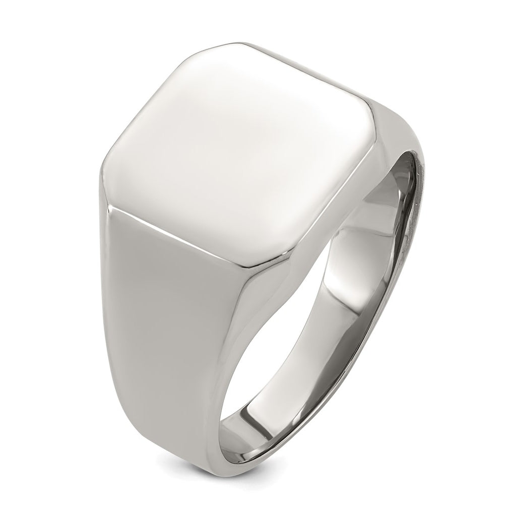 Stainless Steel Polished Signet Ring Size 10 – Elegant Jewelry Gift for Birthday, Anniversary, Engagement, Wedding