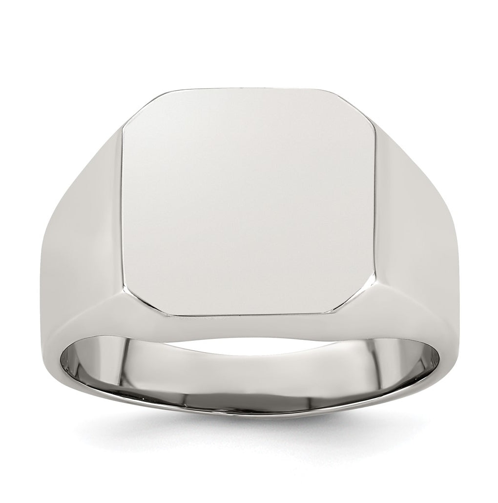 Stainless Steel Polished Signet Ring Size 10 – Elegant Jewelry Gift for Birthday, Anniversary, Engagement, Wedding