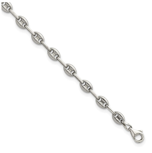 Stainless Steel with 925 Polished Anchor Link 9.75in Anklet – Elegant Jewelry Gift for Birthday, Anniversary, Engagement, Wedding