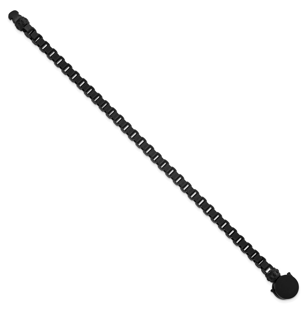 Stainless Steel Matte Black IP-plated Rounded Box Chain 8.75in Bracelet – Elegant Jewelry Gift for Birthday, Anniversary, Engagement, Wedding