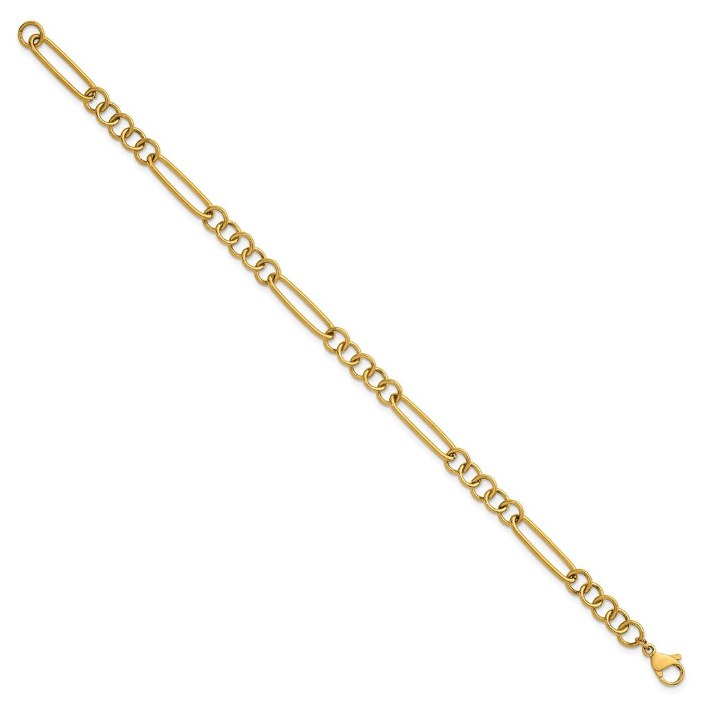 Stainless Steel Polished Yellow IP 5.25mm Pocket Watch Chain Style 8 in Bracelet – Elegant Jewelry Gift for Birthday, Anniversary, Engagement, Wedding