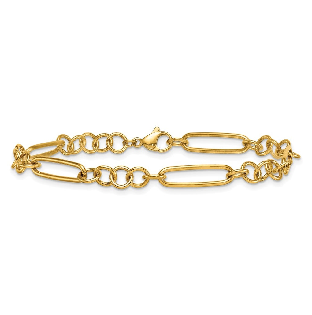 Stainless Steel Polished Yellow IP 5.25mm Pocket Watch Chain Style 8 in Bracelet – Elegant Jewelry Gift for Birthday, Anniversary, Engagement, Wedding