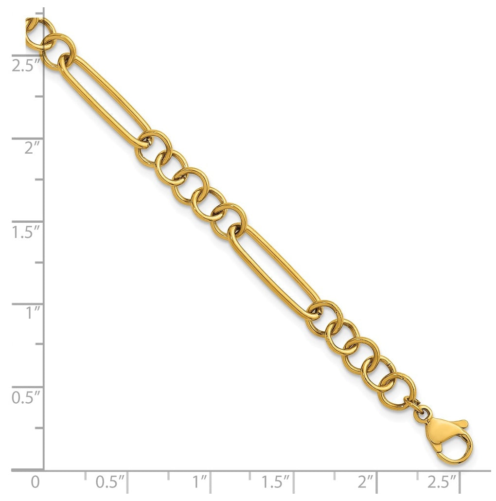Stainless Steel Polished Yellow IP 5.25mm Pocket Watch Chain Style 8 in Bracelet – Elegant Jewelry Gift for Birthday, Anniversary, Engagement, Wedding