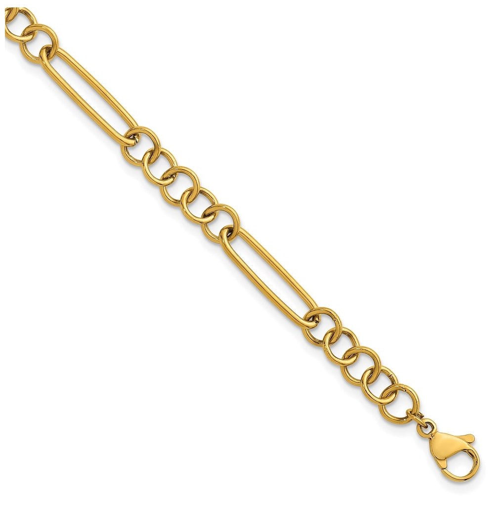 Stainless Steel Polished Yellow IP 5.25mm Pocket Watch Chain Style 8 in Bracelet – Elegant Jewelry Gift for Birthday, Anniversary, Engagement, Wedding