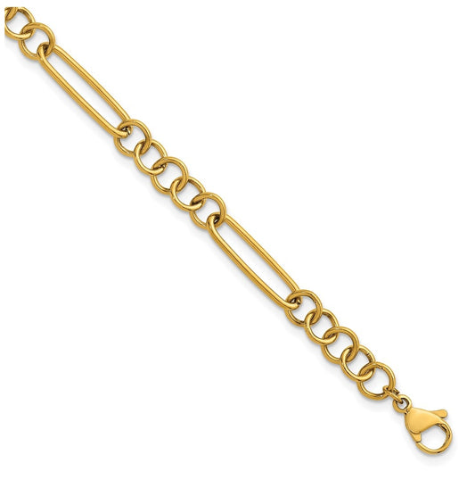 Stainless Steel Polished Yellow IP 5.25mm Pocket Watch Chain Style 8 in Bracelet – Elegant Jewelry Gift for Birthday, Anniversary, Engagement, Wedding