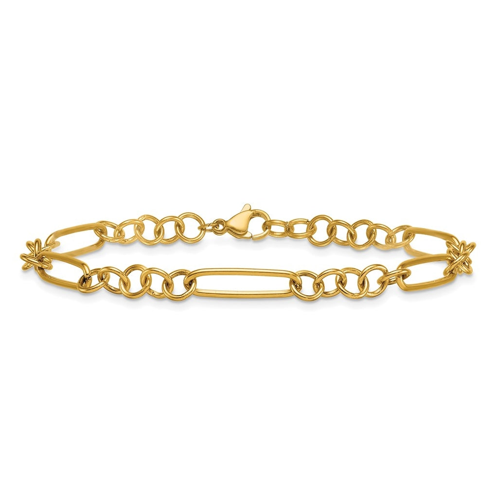 Stainless Steel Polished Yellow IP 5.25mm Pocket Watch Chain Style 8 in Bracelet – Elegant Jewelry Gift for Birthday, Anniversary, Engagement, Wedding