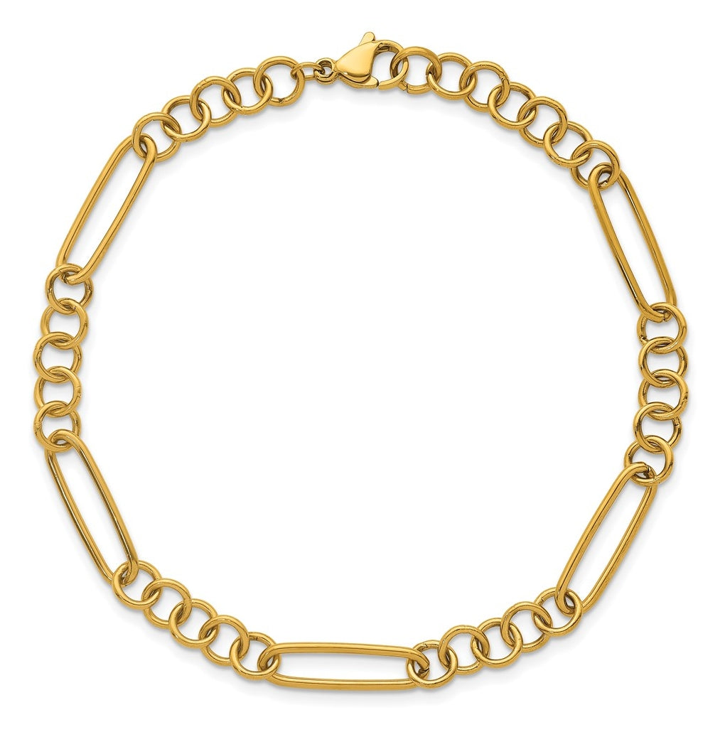 Stainless Steel Polished Yellow IP 5.25mm Pocket Watch Chain Style 8 in Bracelet – Elegant Jewelry Gift for Birthday, Anniversary, Engagement, Wedding