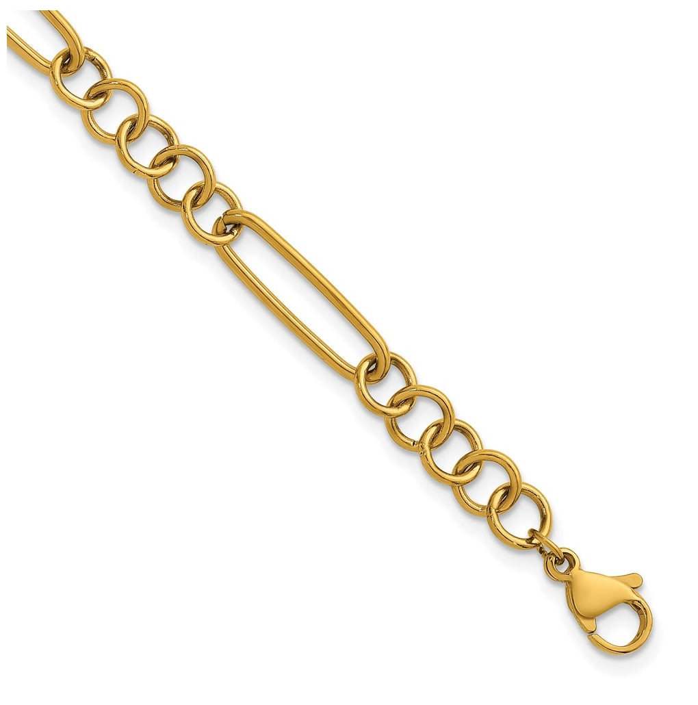 Stainless Steel Polished Yellow IP 5.25mm Pocket Watch Chain Style 8 in Bracelet – Elegant Jewelry Gift for Birthday, Anniversary, Engagement, Wedding