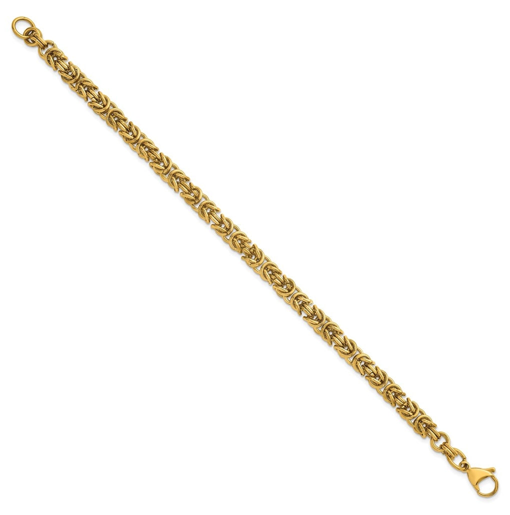 Stainless Steel Polished Yellow IP-plated 6mm Byzantine 8.5in Bracelet – Elegant Jewelry Gift for Birthday, Anniversary, Engagement, Wedding