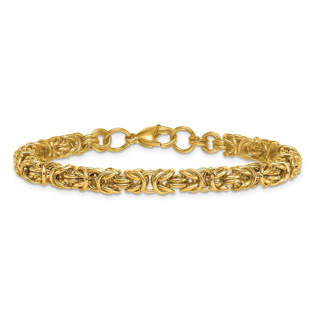 Stainless Steel Polished Yellow IP-plated 6mm Byzantine 8.5in Bracelet – Elegant Jewelry Gift for Birthday, Anniversary, Engagement, Wedding