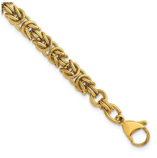 Stainless Steel Polished Yellow IP-plated 6mm Byzantine 8.5in Bracelet – Elegant Jewelry Gift for Birthday, Anniversary, Engagement, Wedding