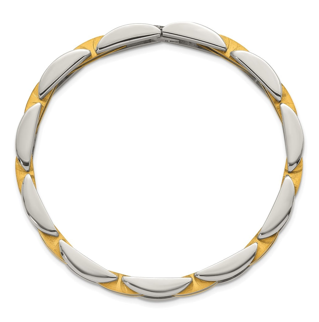 Stainless Steel Polished Yellowith Black IP-plated 8.5in Link Bracelet – Elegant Jewelry Gift for Birthday, Anniversary, Engagement, Wedding