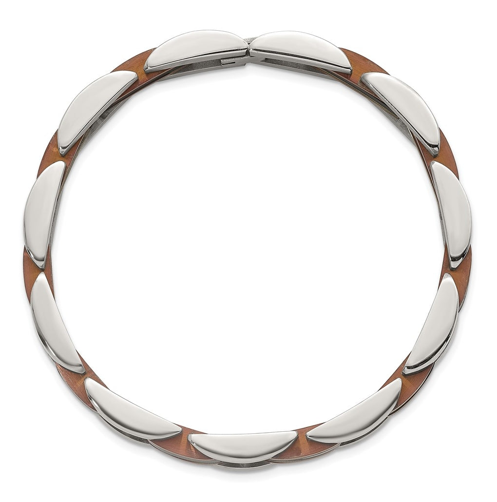 Stainless Steel Polished Brown/Black IP-plated 8.5in Link Bracelet – Elegant Jewelry Gift for Birthday, Anniversary, Engagement, Wedding