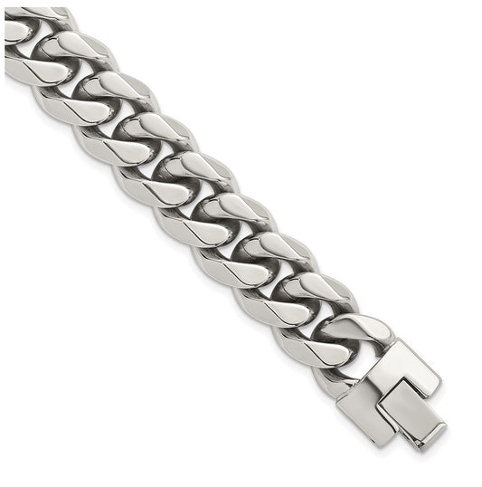 Stainless Steel Polished 14mm Curb Link 8.25in Bracelet – Elegant Jewelry Gift for Birthday, Anniversary, Engagement, Wedding