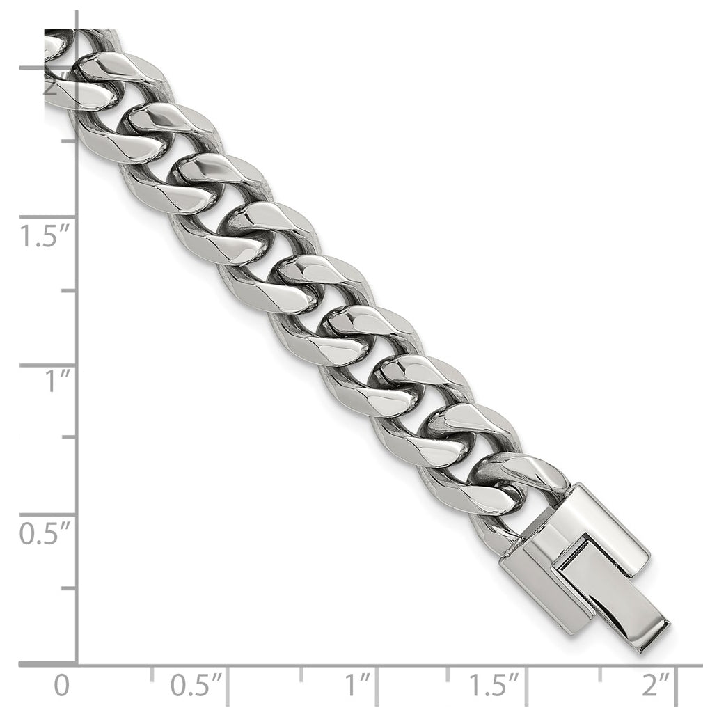 Stainless Steel Polished 9mm Curb Link 8.25in Bracelet – Elegant Jewelry Gift for Birthday, Anniversary, Engagement, Wedding