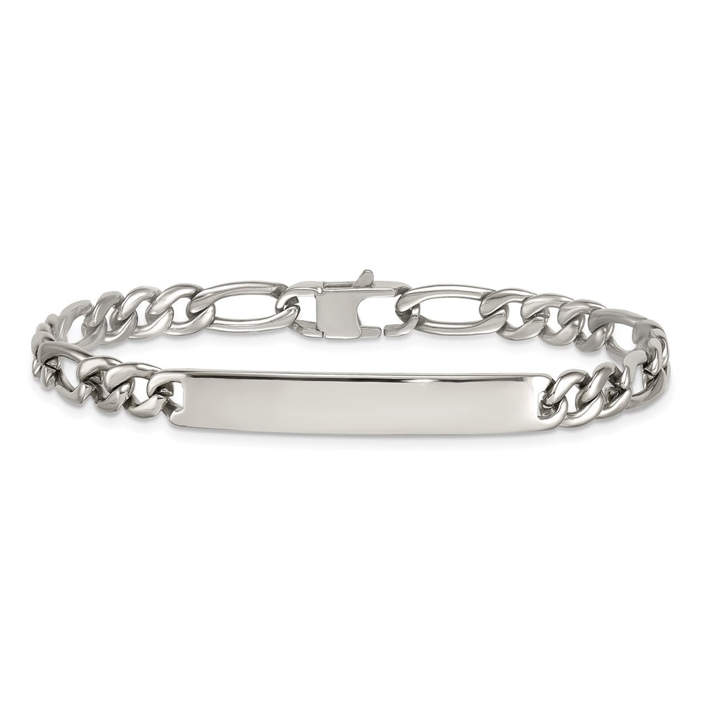Stainless Steel Polished 7mm Franco Link ID 8.5in Bracelet – Elegant Jewelry Gift for Birthday, Anniversary, Engagement, Wedding