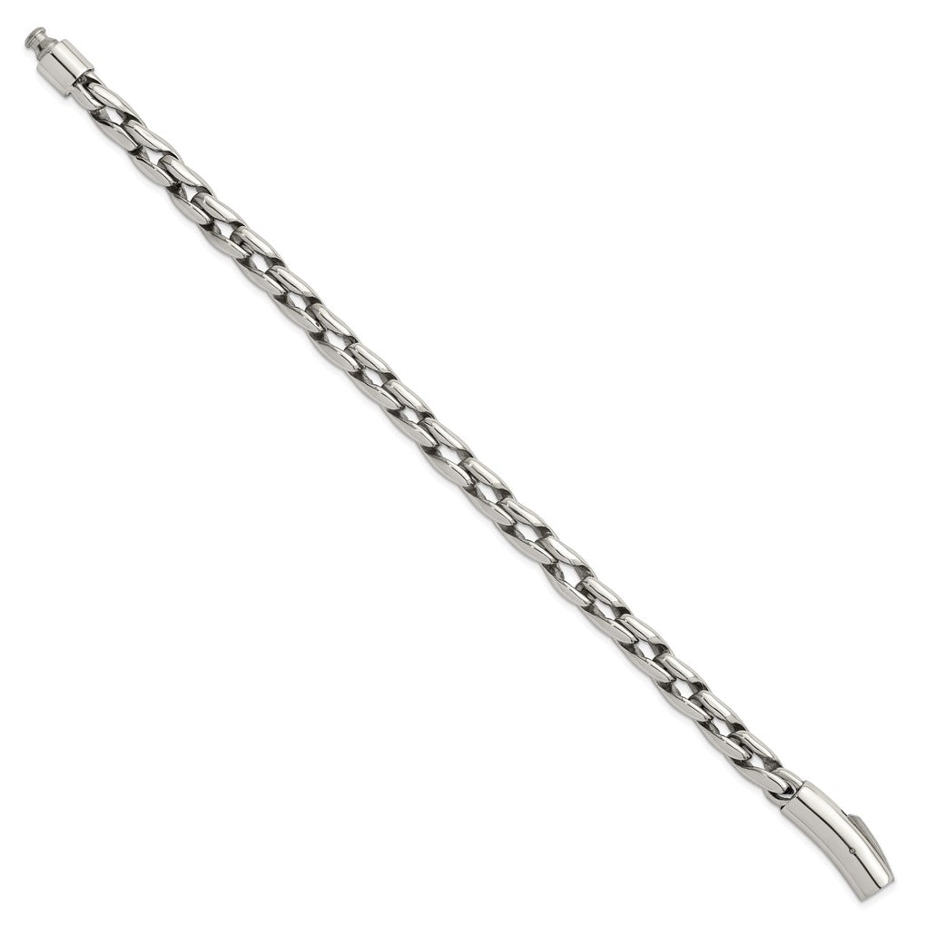 Stainless Steel Polished 7.5mm Fancy Link 8.5in Bracelet – Elegant Jewelry Gift for Birthday, Anniversary, Engagement, Wedding