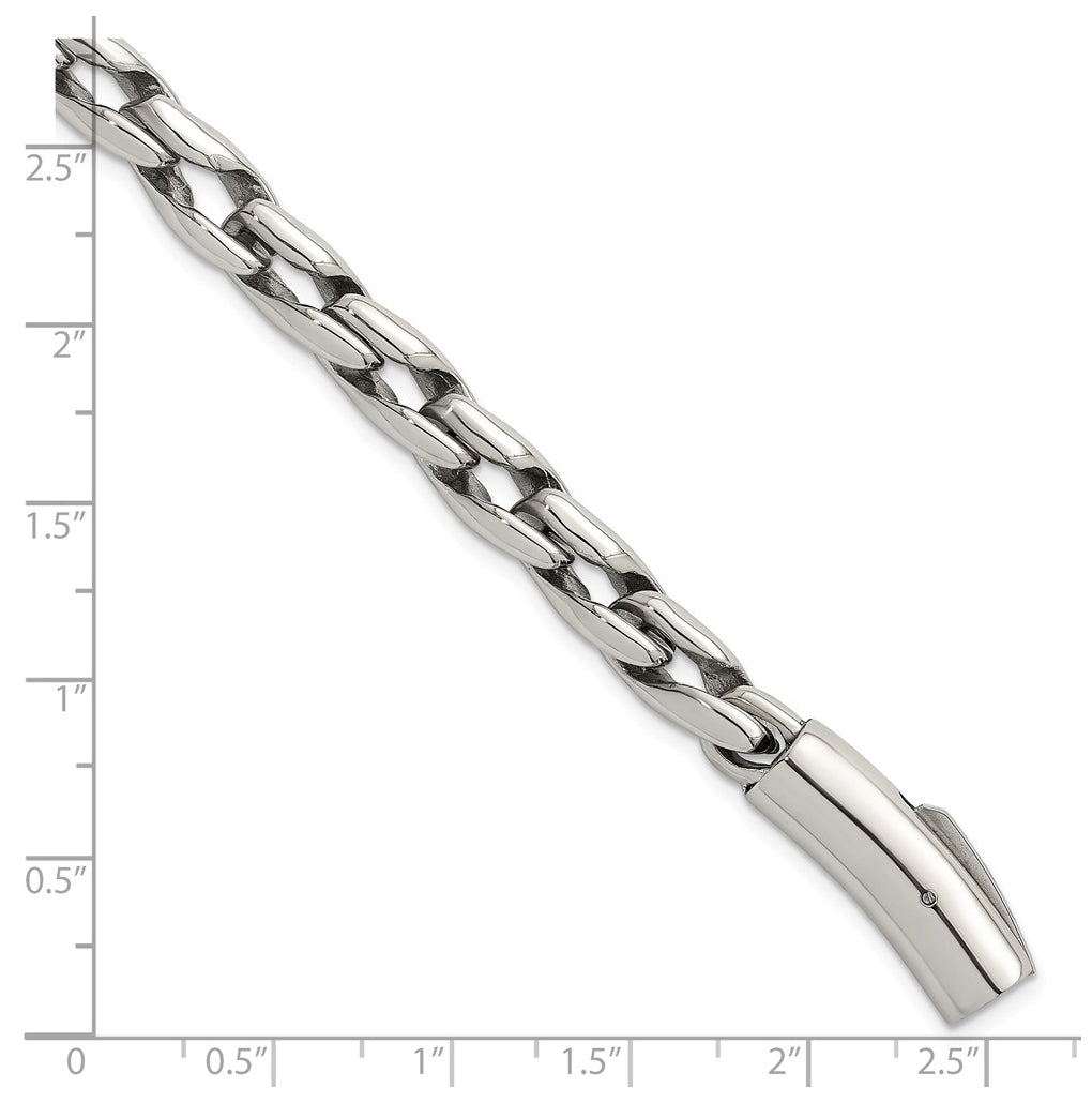 Stainless Steel Polished 7.5mm Fancy Link 8.5in Bracelet – Elegant Jewelry Gift for Birthday, Anniversary, Engagement, Wedding