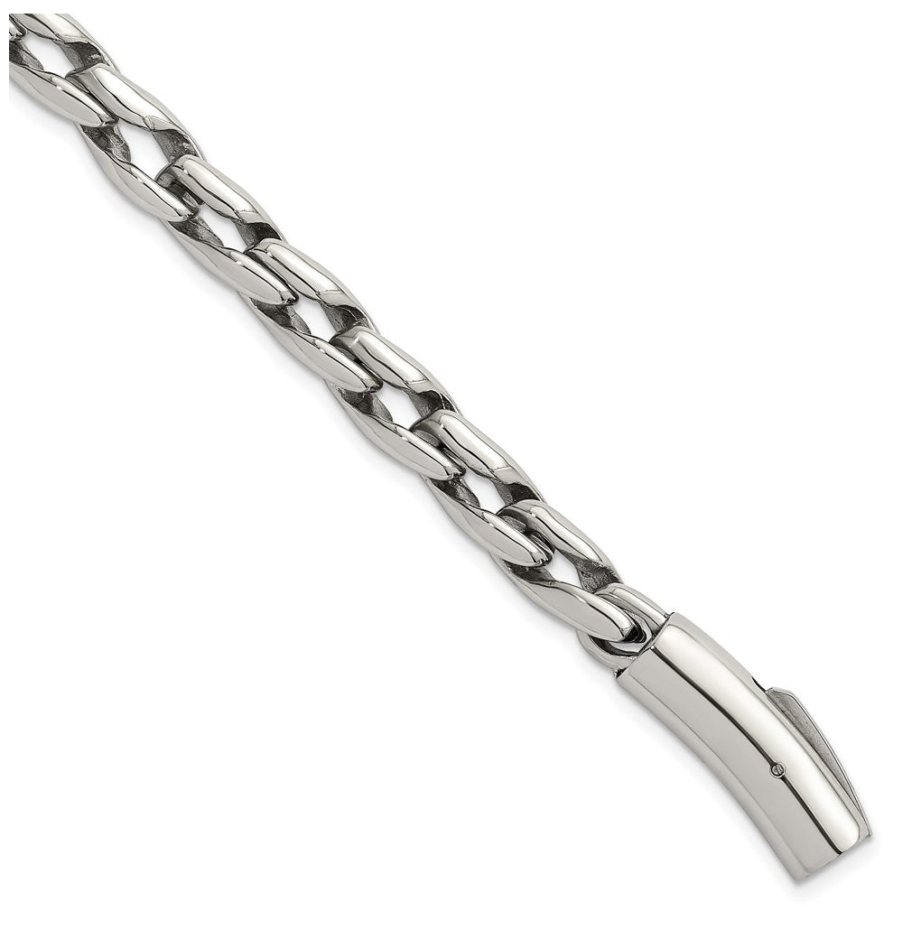 Stainless Steel Polished 7.5mm Fancy Link 8.5in Bracelet – Elegant Jewelry Gift for Birthday, Anniversary, Engagement, Wedding