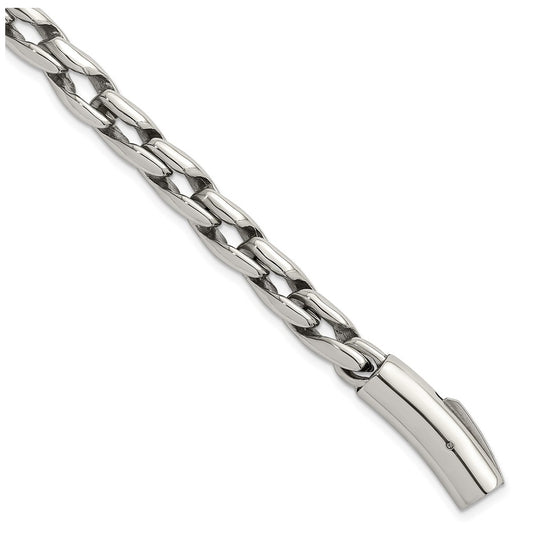 Stainless Steel Polished 7.5mm Fancy Link 8.5in Bracelet – Elegant Jewelry Gift for Birthday, Anniversary, Engagement, Wedding
