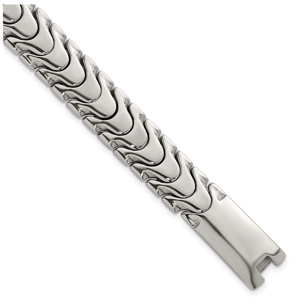 Stainless Steel Polished 12mm Fancy Link 8.5in Bracelet – Elegant Jewelry Gift for Birthday, Anniversary, Engagement, Wedding