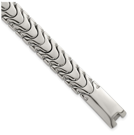 Stainless Steel Polished 12mm Fancy Link 8.5in Bracelet – Elegant Jewelry Gift for Birthday, Anniversary, Engagement, Wedding