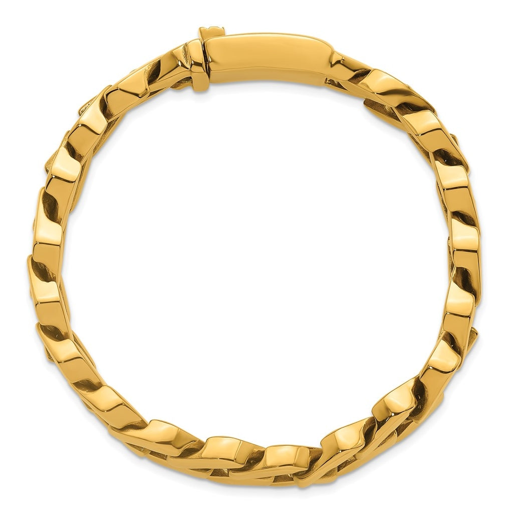 Stainless Steel Polished 13mm Yellow IP Fancy Link 8.5in Bracelet – Elegant Jewelry Gift for Birthday, Anniversary, Engagement, Wedding
