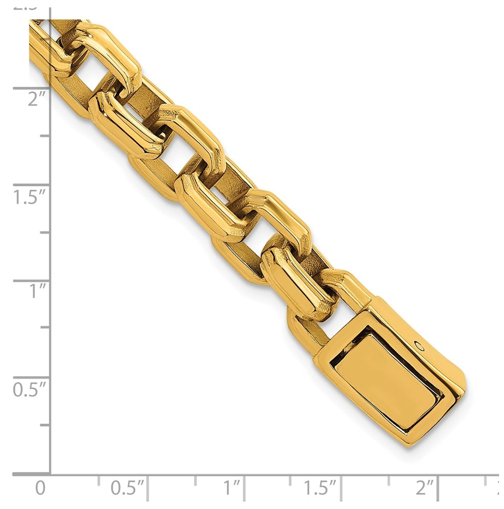 Stainless Steel Polished 11.5mm Yellow IP Fancy Rolo 9in Bracelet – Elegant Jewelry Gift for Birthday, Anniversary, Engagement, Wedding
