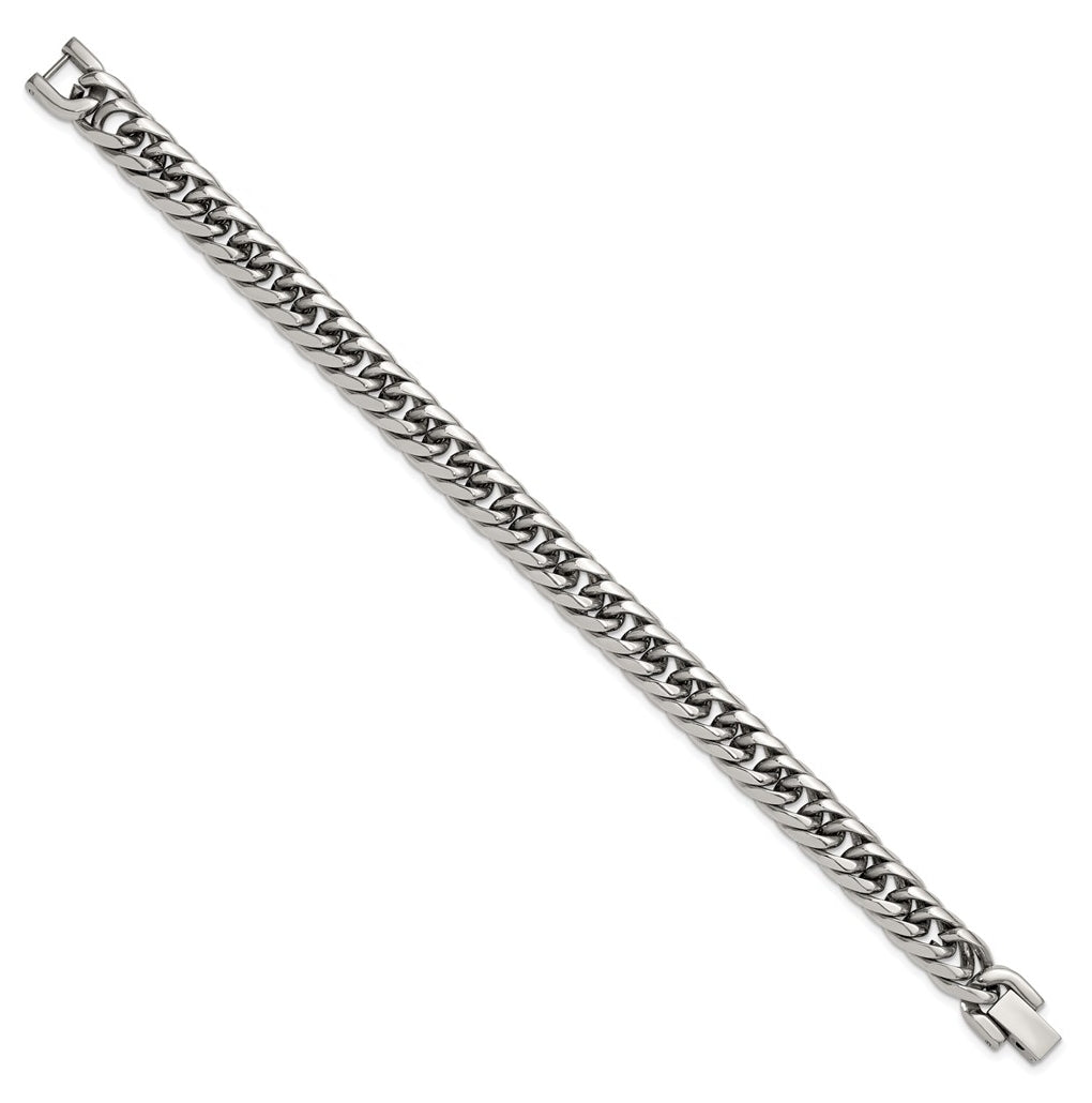 Stainless Steel Polished Rounded Edge Miami Cuban Link 8in Bracelet – Elegant Jewelry Gift for Birthday, Anniversary, Engagement, Wedding
