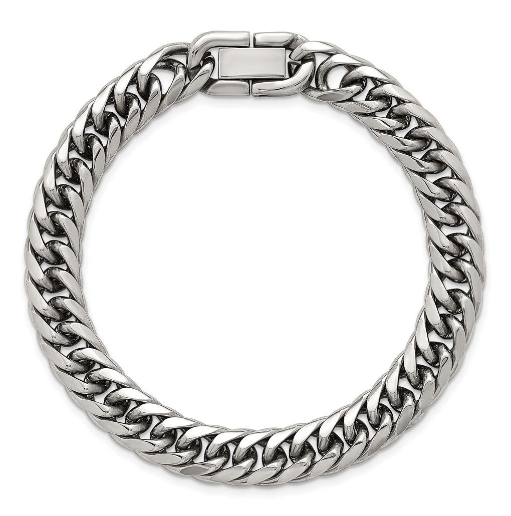 Stainless Steel Polished Rounded Edge Miami Cuban Link 8in Bracelet – Elegant Jewelry Gift for Birthday, Anniversary, Engagement, Wedding