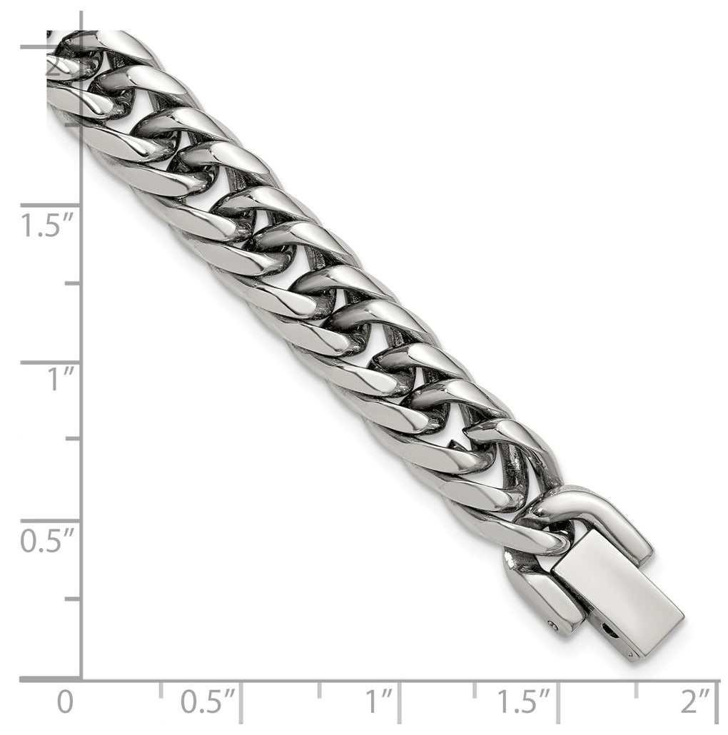 Stainless Steel Polished Rounded Edge Miami Cuban Link 8in Bracelet – Elegant Jewelry Gift for Birthday, Anniversary, Engagement, Wedding