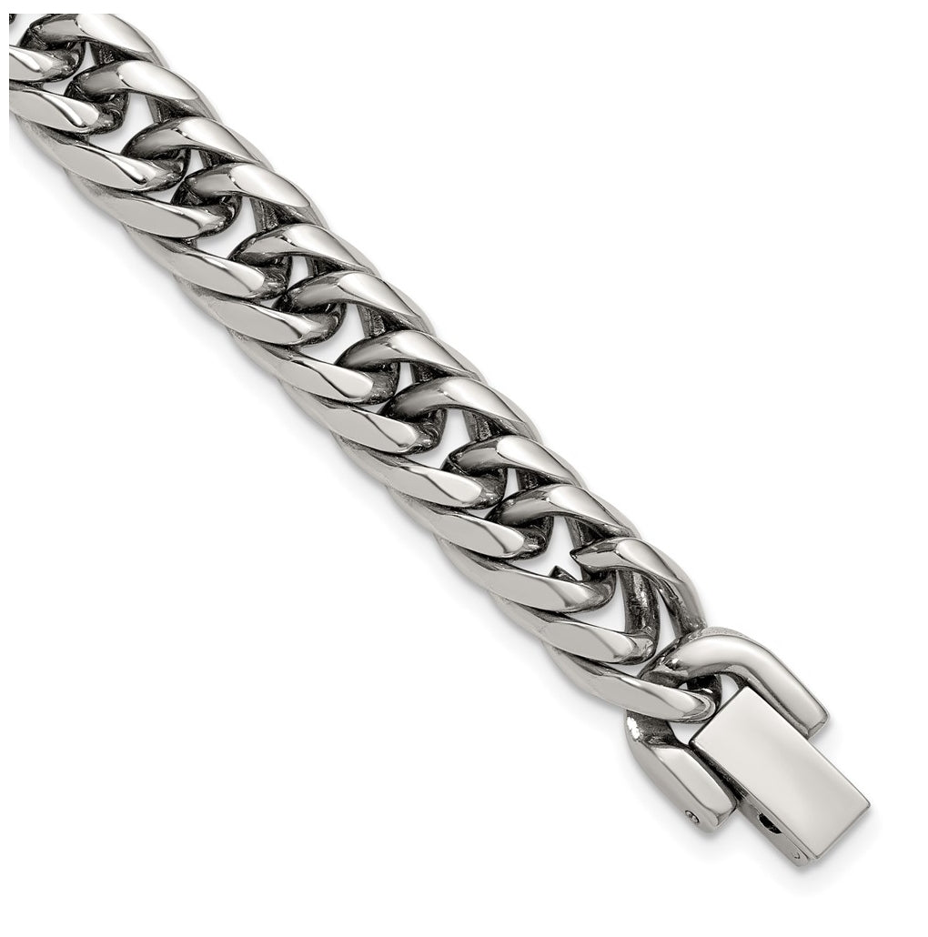 Stainless Steel Polished Rounded Edge Miami Cuban Link 8in Bracelet – Elegant Jewelry Gift for Birthday, Anniversary, Engagement, Wedding