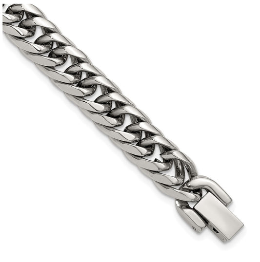 Stainless Steel Polished Rounded Edge Miami Cuban Link 8in Bracelet – Elegant Jewelry Gift for Birthday, Anniversary, Engagement, Wedding