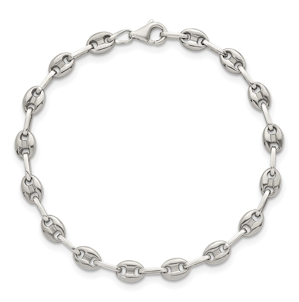 Stainless Steel with 925 Polished Anchor Link 6in Bracelet – Elegant Jewelry Gift for Birthday, Anniversary, Engagement, Wedding