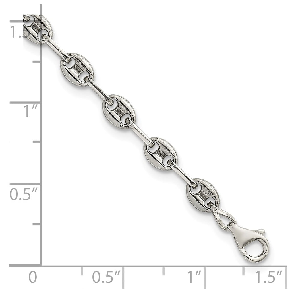 Stainless Steel with 925 Polished Anchor Link 6in Bracelet – Elegant Jewelry Gift for Birthday, Anniversary, Engagement, Wedding