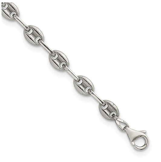 Stainless Steel with 925 Polished Anchor Link 6in Bracelet – Elegant Jewelry Gift for Birthday, Anniversary, Engagement, Wedding