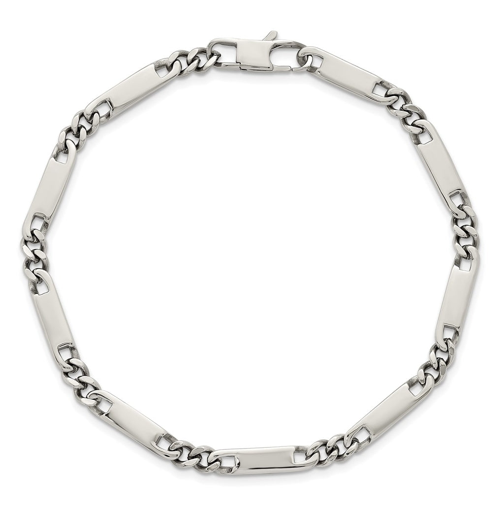 Stainless Steel Polished 4mm Fancy Link 8.5in Bracelet – Elegant Jewelry Gift for Birthday, Anniversary, Engagement, Wedding