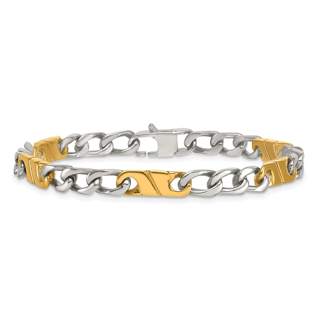 Stainless Steel Polished Yellow IP-plated Link 8.5in Bracelet – Elegant Jewelry Gift for Birthday, Anniversary, Engagement, Wedding