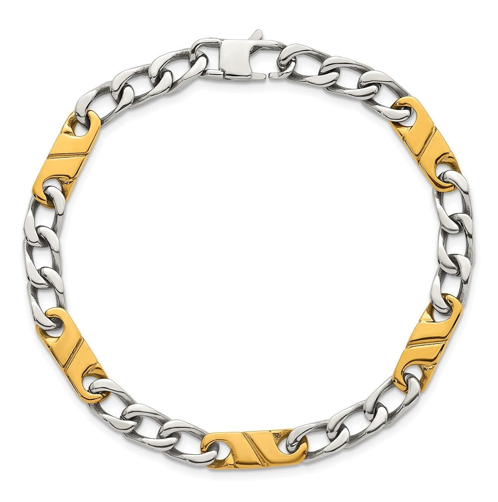 Stainless Steel Polished Yellow IP-plated Link 8.5in Bracelet – Elegant Jewelry Gift for Birthday, Anniversary, Engagement, Wedding